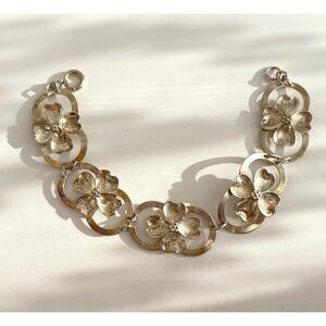 Beau Sterling Dogwood Floral Sterling Silver 925 Vintage Bracelet